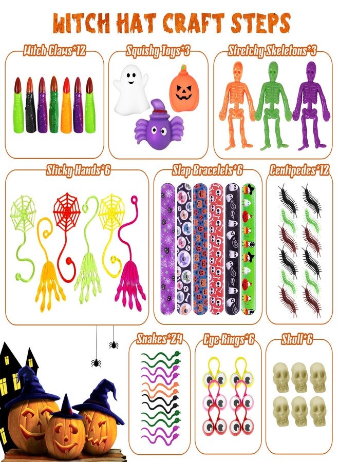 ShyLizard 234 PCS Halloween Party Favors for Kids,24 Pack Witch Hat Shaped Goodie bag Stuffers with Non-Candy Trick Or Treat Toys Bulk,Goodie Bags Basket Stuffers,Classroom Favors Gifts for Boys Girls - Image 3